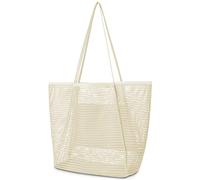 G4ZS5Z0G1 Mesh Beach Tote Bags for Womens, Causal Pool Bags for Swimming Pools Vacations Beach Essentials(Beige)