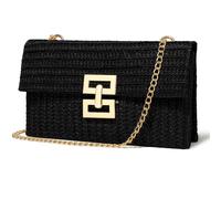 G4ZS5Z0G1 Straw Clutch Purse Crossbody Bag for Women Designer Evening Handbag Casual Summer Beach Straw Shoulder Bag(Black)