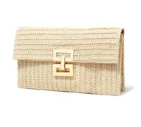 G4ZS5Z0G1 Straw Clutch Purse Crossbody Bag for Women Designer Evening Handbag Casual Summer Beach Straw Shoulder Bag(Beige-no Chain)