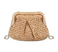 G4ZS5Z0G1 Straw Clutch Purse for Women - Woven Dumpling Bag Casual Beach Straw Summer Handmade Bag Crossbody Purse(Brown)