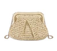 G4ZS5Z0G1 Straw Clutch Purse for Women - Woven Dumpling Bag Casual Beach Straw Summer Handmade Bag Crossbody Purse(Beige)