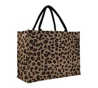 G4ZS5Z0G1 Woven Large Beach Bag Straw Beach Tote Handmade Weaving Shoulder Tassel Bag Handbag(Leopard)