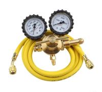 G5/8 & CGA580 Brass Nitrogen Regulator 1-200 Bar Inlet, 1-60 Bar Outlet 25 m³/h, with 2m Hose & 200 Bar Gauge for Industrial/Lab(A)