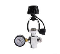 G5/8 Dive Test Valve Adapter with 6000 PSI Pressure Gauge, Pressure Tester for Scuba & Oxygen Bottles, Brass Core with Plastic Housing, White Dial with Black for Scale