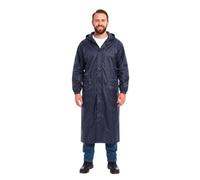 G5 APPAREL Adults Long Camouflage & Plain Waterproof Raincoat (S, Navy)