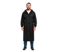 G5 APPAREL Adults Long Camouflage & Plain Waterproof Raincoat (XL, Black)