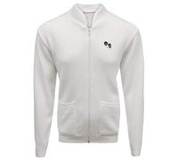 G5 APPAREL Bowls Lawn Bowling White Zip Pocket Cardigan with Logo