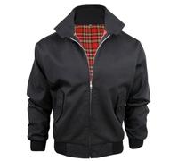 G5 APPAREL Boy's Classic Harrington Bomber Jacket - Tartan Lining for Kids Black