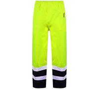 G5 APPAREL Hi Vis Viz Visibility Work Wear Safety Over Trousers Waterproof Pants (M, 2Tone - Yellow/Navy)