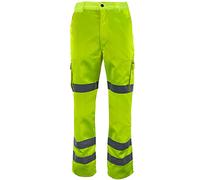 G5 APPAREL High Visibility Polycotton Cargo Combat Hi Vis Work Trousers (Yellow, 3XL)