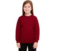 G5 APPAREL Kids Unisex Crew Neck Sweatshirt - Cotton Polyester, Long Sleeve, Soft Brushed Fleece, Durable Twin Stitch, Lycra Ribbed Cuffs, Enzyme Washed, 300GSM, Washable at 60°C Maroon