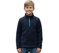 G5 APPAREL Kids Unisex Fleece 1/4 Zip High Neck Pullover Jumper with Chin Guard & Contrast Zip - Soft Warm 100% Polyester Sweatshirt Navy