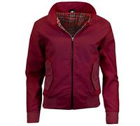 G5 APPAREL Ladies Classic Vintage Scooter Harrington Bomber Jacket | Tartan Lined | Biker Wine