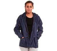 G5 APPAREL Lightweight Unisex Water Resistant Plain Kagool Jacket (Navy, XXL)