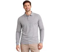 G5 APPAREL Men’s Long Sleeve Cotton Polo Shirt - Classic Regular Fit Polo with Ribbed Collar & Cuffs, 3 Button Placket Grey