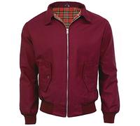 G5 APPAREL Mens Classic Vintage Scooter Harrington Bomber Jacket | Tartan Lined | Biker (S, Wine)