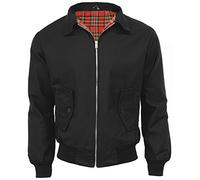 G5 APPAREL Mens Classic Vintage Scooter Harrington Bomber Jacket | Tartan Lined | Biker (XL, Black)