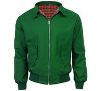 G5 APPAREL Mens Classic Vintage Scooter Harrington Bomber Jacket | Tartan Lined | Biker (XXL, Bottle Green)