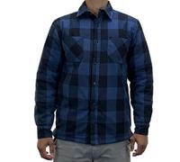 G5 APPAREL Mens Lumberjack Soft Fleece Casual Check Work Shirt Navy Blue