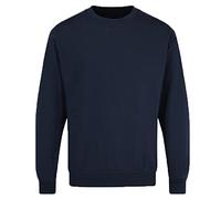 G5 APPAREL Unisex Plain Crew Neck Casual Set-in Sweatshirt Winter Warm Drop Shoulder Top (as8, alpha, l, regular, regular, Navy, L)