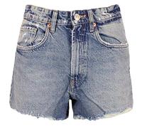 G5 APPAREL Womens Denim Shorts Hot Pants with Cut Raw Hem - Mid Wash