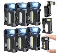 G5 EDC Flashlight 1200 Lumens, 6PCS Super Bright 7 Modes Mini G5 EDC Pocket-Sized Flat Flashlights Rechargeable, Portable Small LED Dual Light w Clip, Rotatable Magnetic Torches for Camping Emergency
