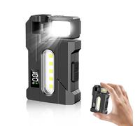 G5 Rechargeable Pocket Torch 500 Lumens EDC Flashlight Super Bright Mini Small Torches with COB Light, Work Light with Magnetic Base and Buckle Clip for Outdoors Camping, Hiking, Emergency, Workshop