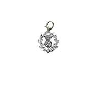 g53 Scottish Thistle on a Sterling Silver 925 hoop & Trigger LOBSTER Clasp charm perfect to add onto jewellery zips bags necklaces bracelets etc