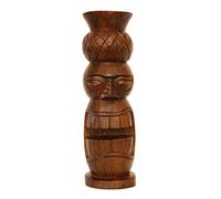 G6 Collection 12" Solid Wooden Handmade Primitive Pineapple Head Tribal Statue Sculpture Tiki Bar Totem Handcrafted Unique Gift Art Home Decor Accent Figurine Decoration Hand Carved Pineapple