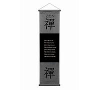 G6 Collection Inspirational Wall Decor Zen Banner Large, Inspiring Quote Wall Hanging Scroll, Affirmation Motivational Uplifting Message Art Decoration, Thought Saying Tapestry Zen (Gray)