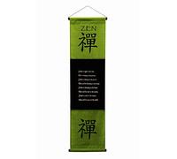 G6 Collection Inspirational Wall Decor Zen Banner Large, Inspiring Quote Wall Hanging Scroll, Affirmation Motivational Uplifting Message Art Decoration, Thought Saying Tapestry Zen (Green)