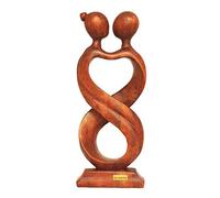 G6 Collection Wooden Abstract Statue, Infinite Love Couple Sculpture