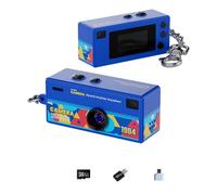 G6 Mini Thumb Camera, 1080p High-Definition Thumb Backpack Buckle Camera, Mini Digital Camera Keychain, Ccd Retro Pixel Style Wearable Pocket Camera, for Vlog Kids Adult with 32g SD (Blue)