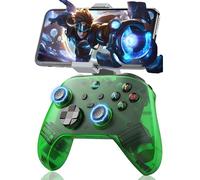 G6 PC Controller Wireless Gaming Controllers with Phone Holder,Bluetooth Controller for PC/Android,Electromagnetic Joysticks & Trigger/Macro Programming Back Button,400mAh,5 Connection Modes (Green)