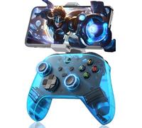 G6 PC Controller Wireless Gaming Controllers with Phone Holder,Bluetooth Controller for PC/Android,Electromagnetic Joysticks & Trigger/Macro Programming Back Button,400mAh,5 Connection Modes (Blue)
