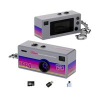 G6 Thumb Camera, Retro Keychain Action Camera Video with 32g Storage Card & USB Card Reader &Type-C Adapter (D)