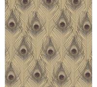 G67980 - Organic Textures Peacock Feathers Metallic Gold Galerie Wallpaper