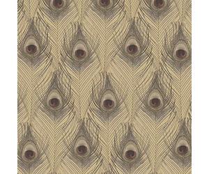 G67980 - Organic Textures Peacock Feathers Metallic Gold Galerie Wallpaper
