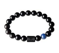 G7900a-4 Mens Bracelets Fashion 12 Constellations Stone Tiger Eye Bracelet Elastic Bracelets Stress Yoga Beads Adjustable Anxiety Bracelet Watch Display for Men (L, One Size)