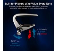 G7th Newport 6 String Silver Classical Guitar Capo - Lightweight with