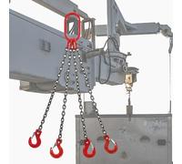 G80 3 Ton Lifting Chain for Forklift & Crane, 8.2 FT Hoist Chain Sling with Butterfly Buckle, Heavy Duty Steel Engine Lift Chain, 4 Hooks for Maximum Load Support