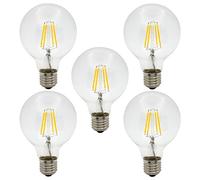 G80 4W 300LM E27 Retro Filament LED Light Bulbs Vintage Chandelier Lighting Bulbs, Not Dimmable, Warm White 2700K, 30W Incandescent Equivalent, 5 Pack