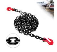 G80 Transport Binder Chain 3/8 Inch x 20 Foot | 7,100 lbs Safe Working Load | Heavy Duty Tow Chain with Clevis Grab Hooks | Ideal for Towing, Tie-Down, and Lifting Applications