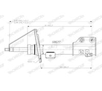 1x Shock Absorber (Single) G8677 Front Left Monroe Original 9831086680