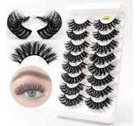 G880-G889 Russian Strip Fake Lashes D Curl(8 Pairs), 3D Effect - Reusable, Fluffy Wispy Natural False Eyelashes, Naturally Thick Eyelashes,G889