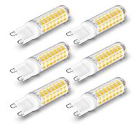 G9 7W Dimmable LED Light Bulbs, Warm White 2700K, 600LM, 60W Halogen Replacement, 220V-240V, 360 Degree, Energy Saving, No Strobe, No Flicker (6-Pack, Dimmable)