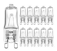 G9 Halogen Bulbs 40W Dimmable T4/Q40/G9/CL/120V JD Type Halogen House Hold Light Bulb for Hanging Pendant Accent Type Spot Down Lamp Chandelier Sconce Fixture Lighting, Warm White 2700K (10 Pack)