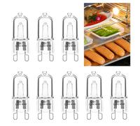 G9 Halogen Light Bulbs 40W, 8 Pcs 220V Dimmable Capsule Oven Bulbs Warm White 360° Beam Angle Clear Lamps Led Bulbs for Wax Burner Lava Lamp Cooking Lighting RV Light, 300℃ Heat Tolerant