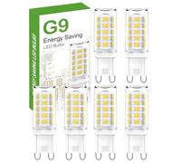 G9 LED Bulb, Cool White 6000K G9 LED Bulbs, 5W 560LM G 9 Capsule Bulb, Non Dimmable Energy Saving Light Bulb for Chandelier, Ceiling Lights, Wall Light, Crystal Lamp, Ceiling Fan Light - 6 Packs