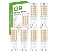 G9 LED Bulb, Warm White 3000K G9 LED Bulbs, 5W 560LM G 9 Capsule Bulb, Non Dimmable Energy Saving Light Bulb for Chandelier, Ceiling Lights, Wall Light, Crystal Lamp, Ceiling Fan Light - 6 Packs